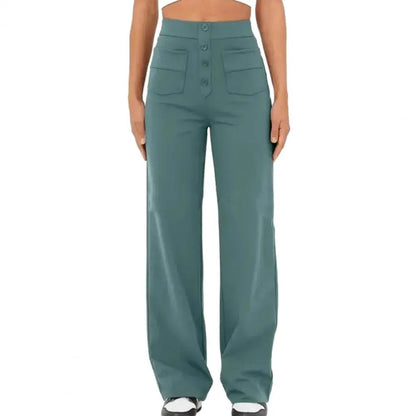 Broek met wijde pijpen en hoge tailleband voor dames