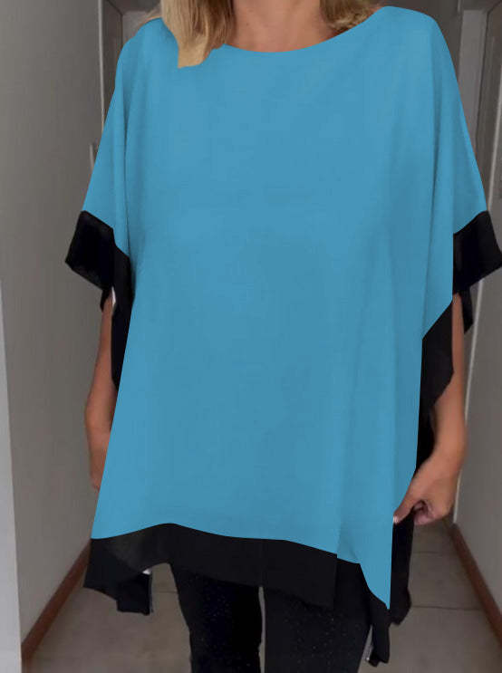 Brenda - Casual top met contrasterende patches