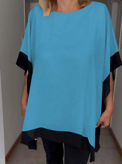 Brenda - Casual top met contrasterende patches
