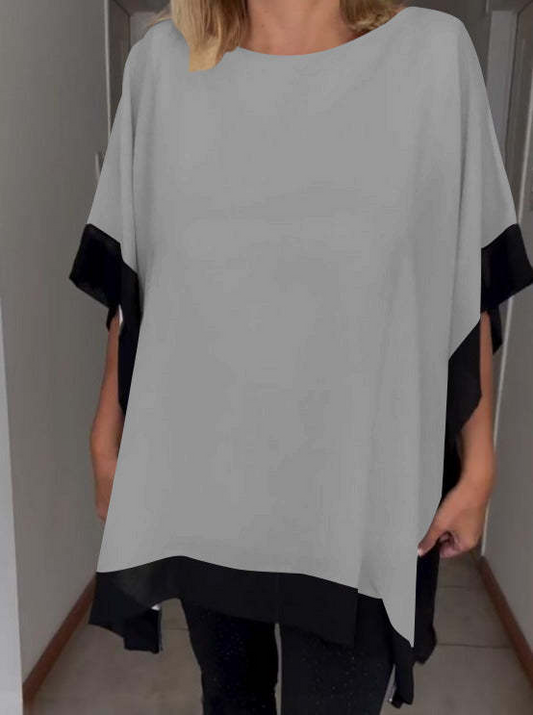 Brenda - Casual top met contrasterende patches