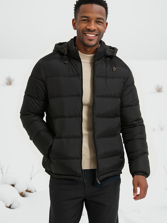 Stijlvolle Gladde Effen Kleur Puffer Winterjas Voor Mannen | Perfect Voor Buiten Activiteiten