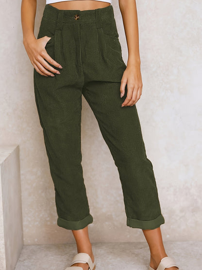 Corduroy broek met rechte pijpen voor dames