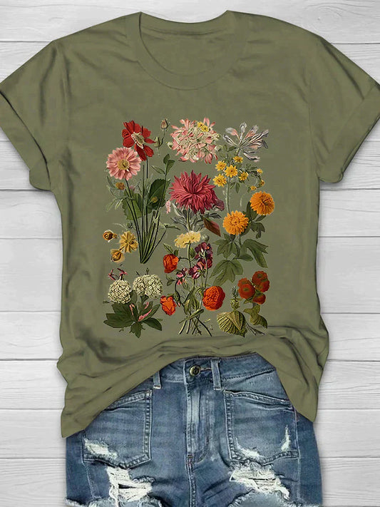 Yana | Vintage Bloemen T-shirt  Retro Stijl voor Casual Chic