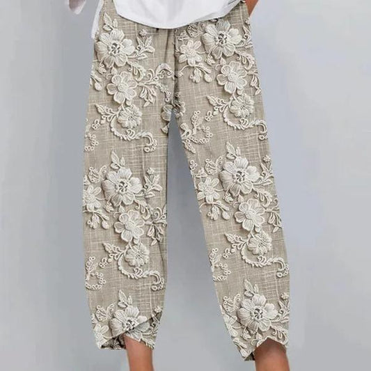 Chique elastische broek met koord in de taille