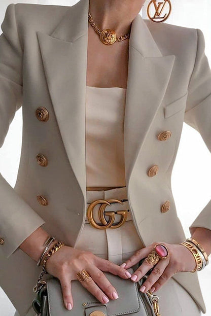 Wanya Blazer | Double-breasted Blazer with Gold Buttons