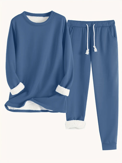 Isla - Effen dames thermoset met trui en trainingspak