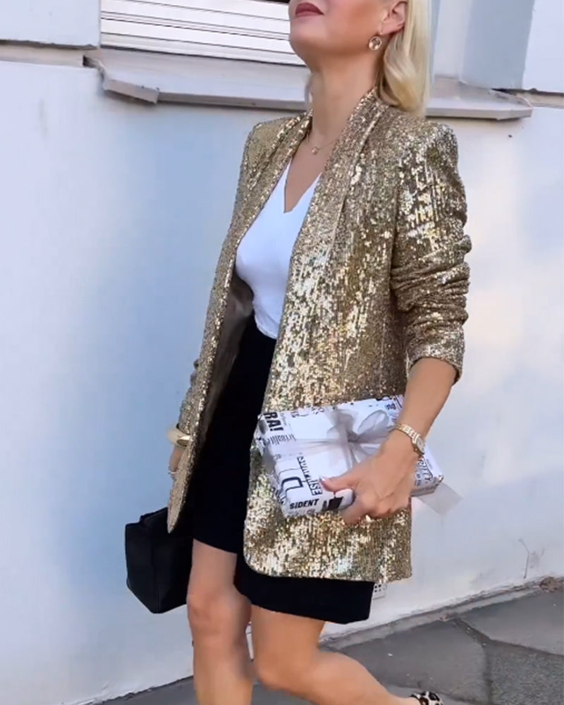 Tabea Jacket | Gold Glitter Jacket