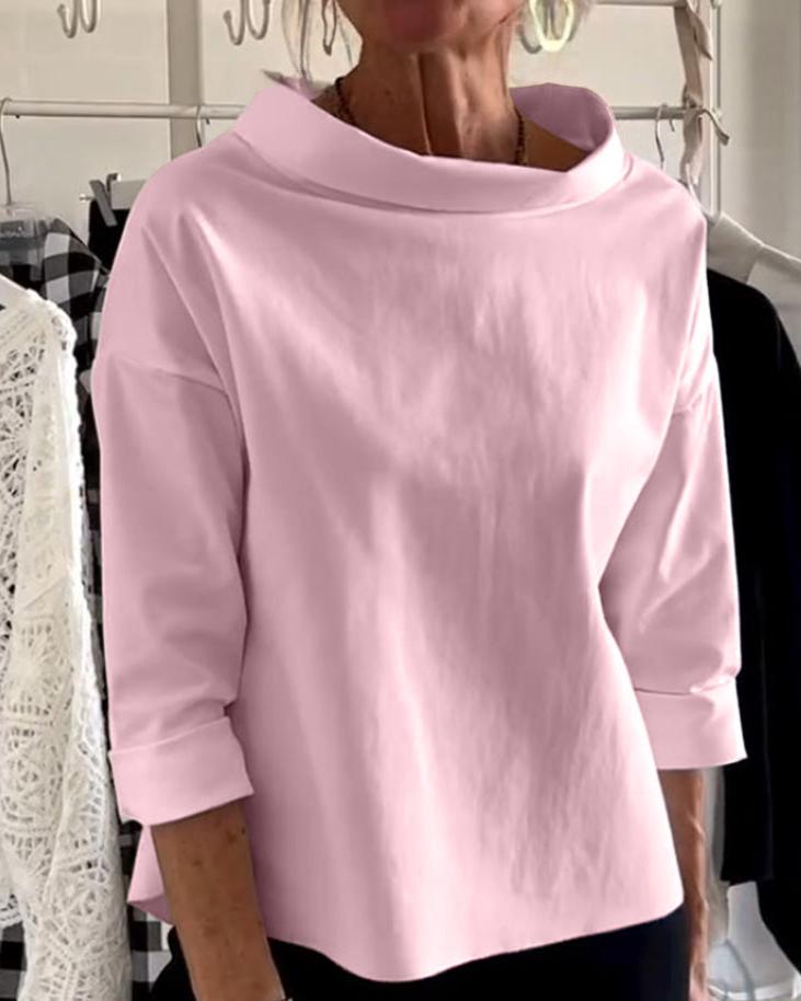 Elegante top met hoge kraag voor dames