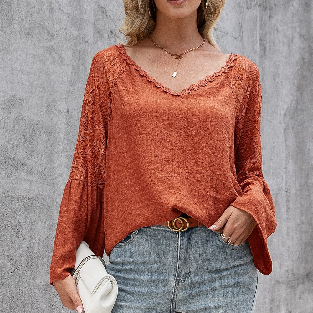 Celeste Kanten Blouse Met Lange Mouwen