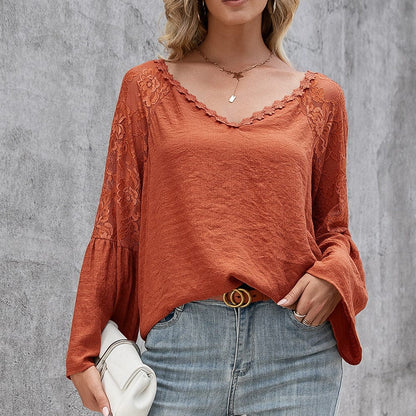 Celeste Kanten Blouse Met Lange Mouwen