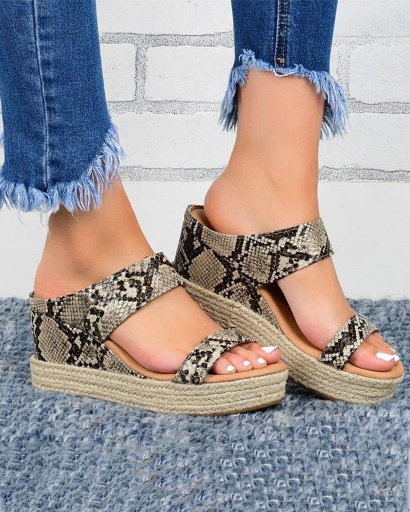 Eirini Sandals | Summer Straw Wedge Sandals