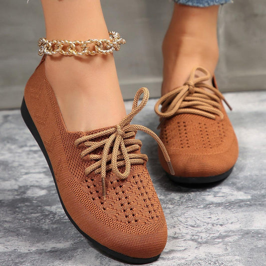 Elysia Loafers | Breathable Mesh Lace-Up Shoes