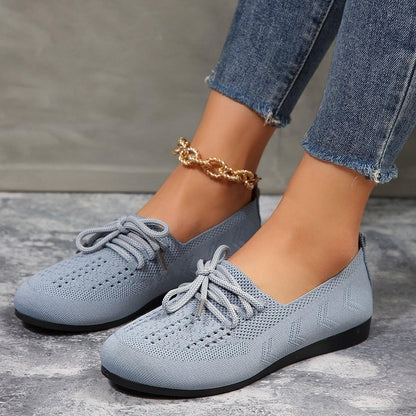 Elysia Loafers | Breathable Mesh Lace-Up Shoes