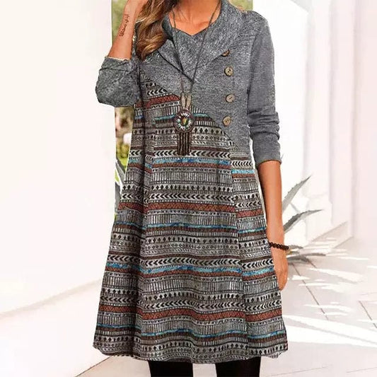 - Casual patchwork jurk