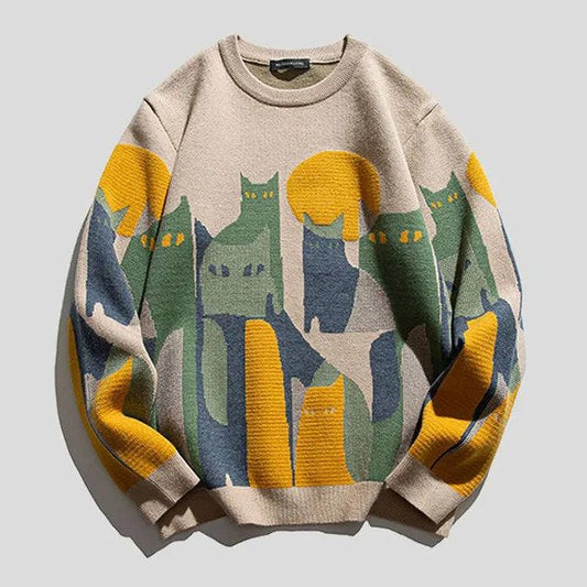 Amélie | Unisex trui met kattenmotief, chic en comfortabel