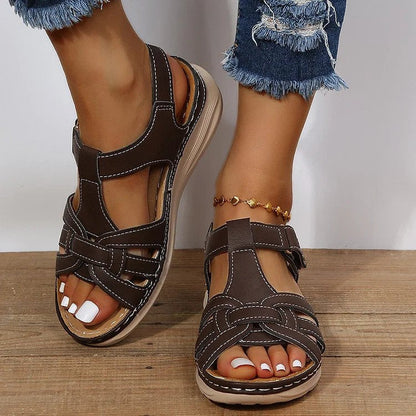 Comfortabele orthopedische sandalen van vintage leer