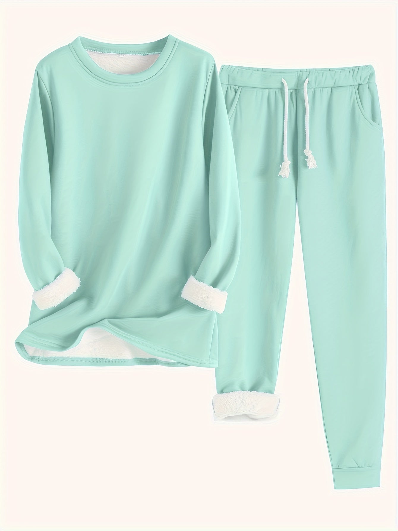 Isla - Effen dames thermoset met trui en trainingspak