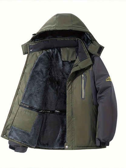 Warme fleece winterjas voor heren met klepzakken en knoopsluiting | Perfect voor buitenactiviteiten