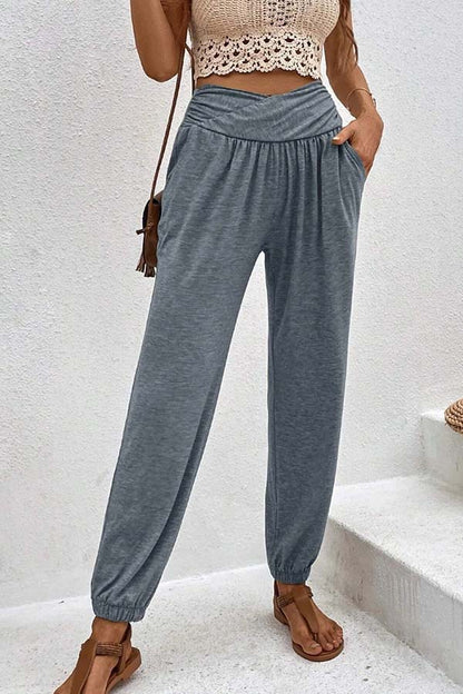 Temperament casual losse zak hoge taille broek