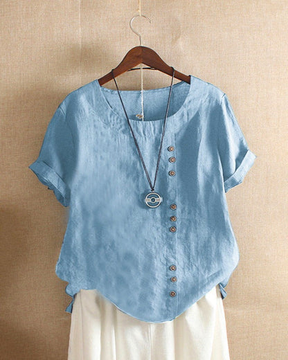Dames blouse met korte mouwen