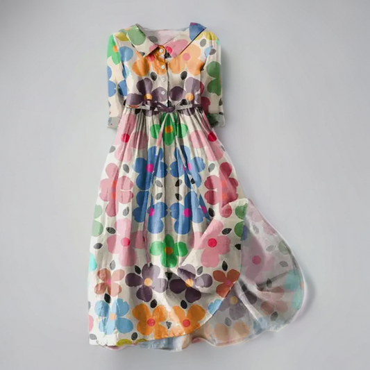 Ayesha Midijurk met bloemenprint en vetersluiting