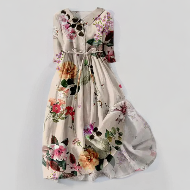 Ayesha Midijurk met bloemenprint en vetersluiting