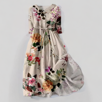 Ayesha Midijurk met bloemenprint en vetersluiting