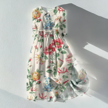 Ayesha Midijurk met bloemenprint en vetersluiting