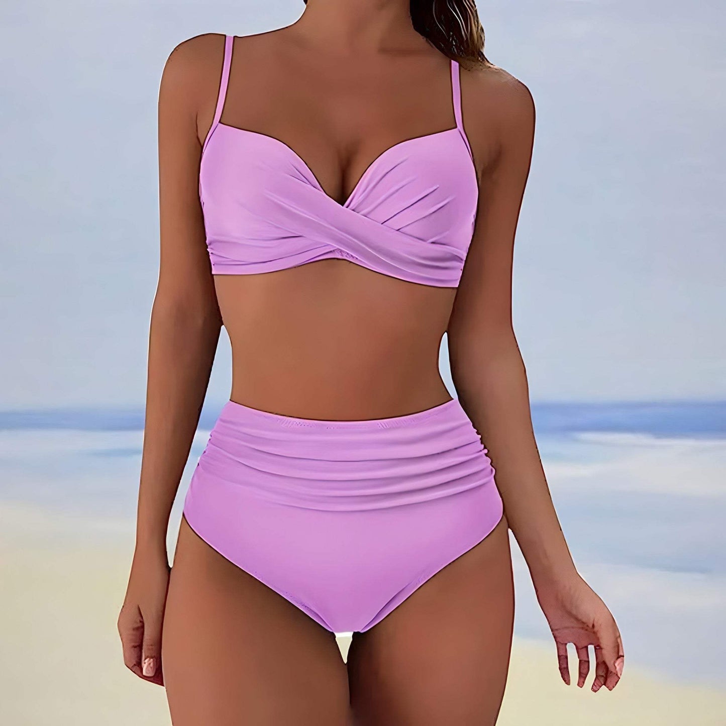 Bikini Dames - Gekruiste Top - Speels Effect - Flatterende Pasvorm - Perfect voor Zomerse Dagen