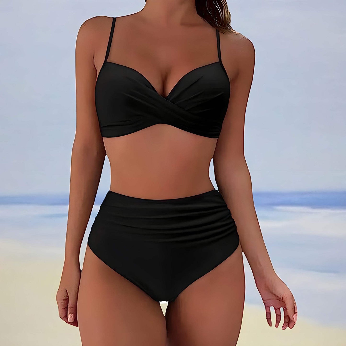 Bikini Dames - Gekruiste Top - Speels Effect - Flatterende Pasvorm - Perfect voor Zomerse Dagen