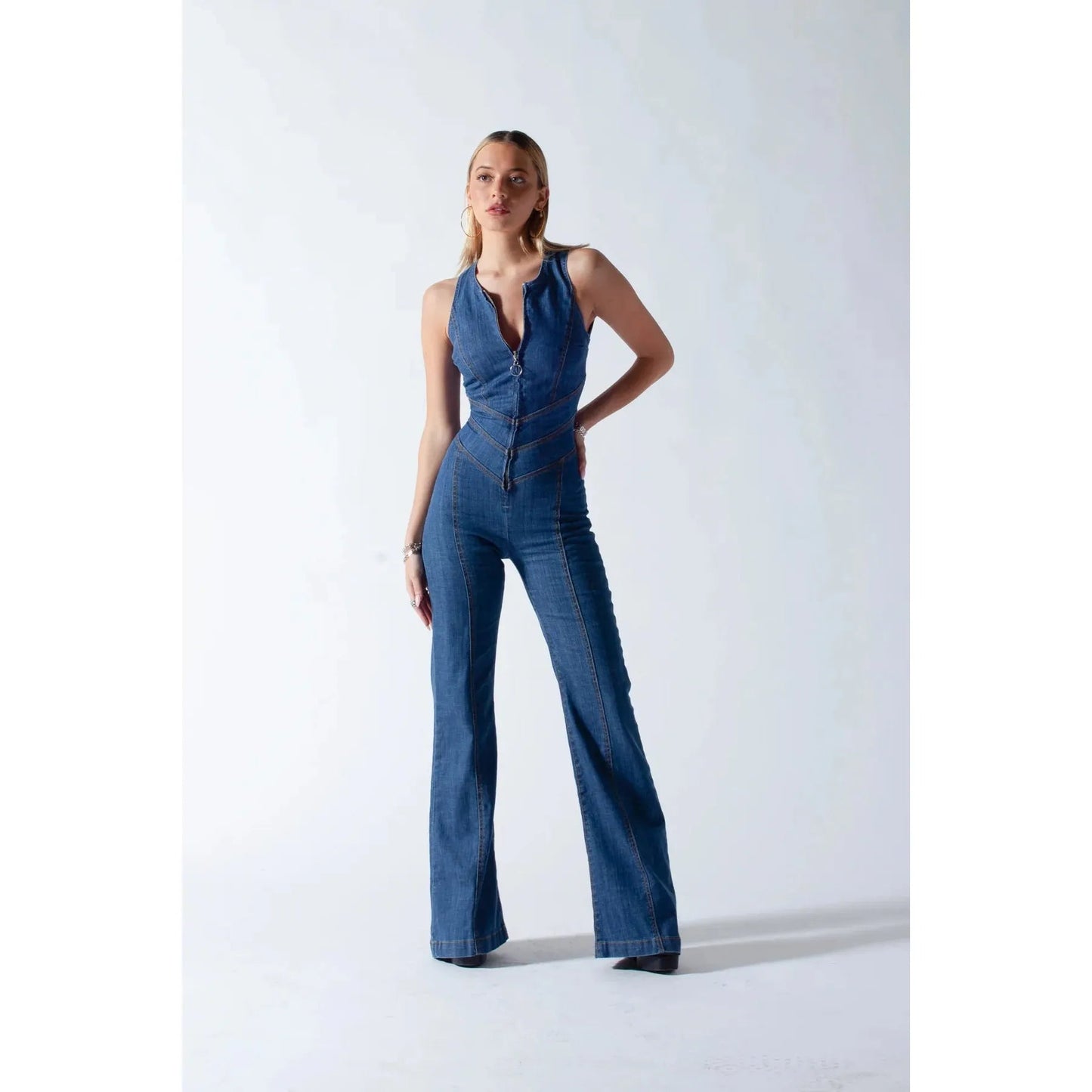 Eleri - Rugloze Hart Uitgesneden Jumpsuit