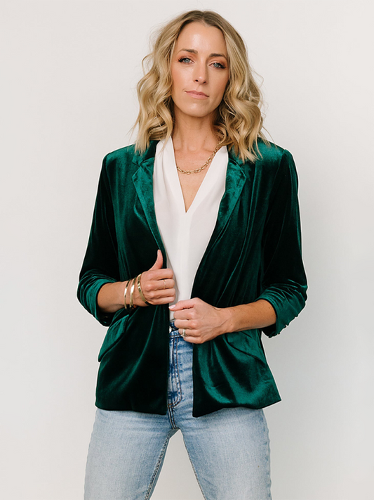 Fluwelen dames blazer met zakken