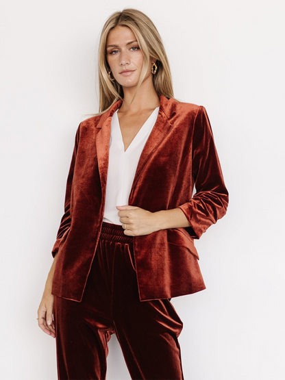 Fluwelen dames blazer met zakken