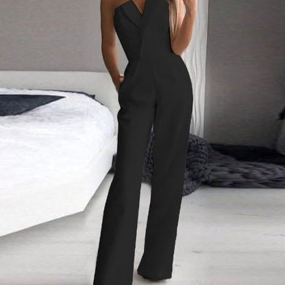 Sophie - Rode mouwloze jumpsuit