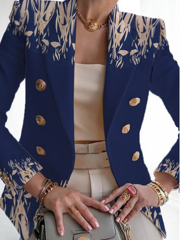 Mia Populaire bloemenprint kraagloze bovenkleding