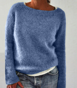 Nicole - Frisse Blauwe Sweater met Ronde Hals