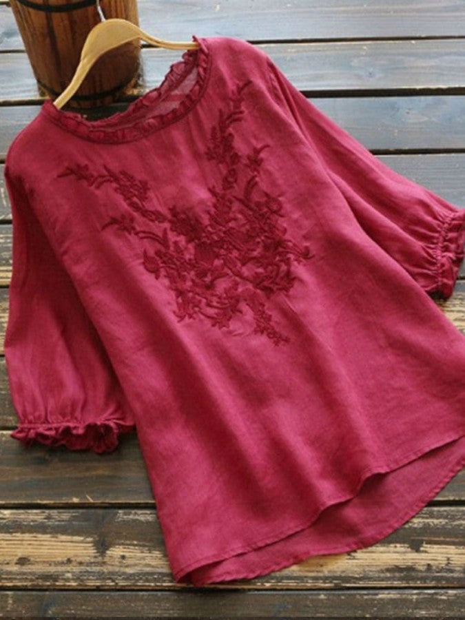 Roberta - Casual damestanktop met borduursel