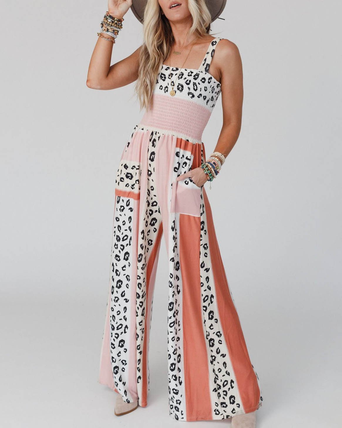 Luciane - Oranje jumpsuit met patroon