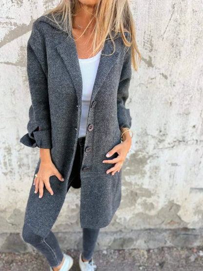 Teni™ Lange Casual Elegante Jas met Praktische Zakken