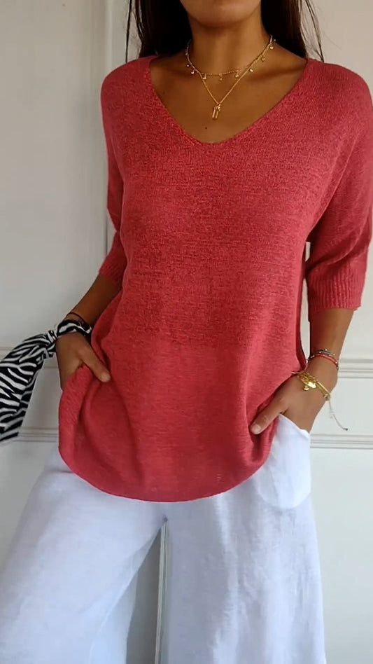 Shafina Top | Losse VHals Top
