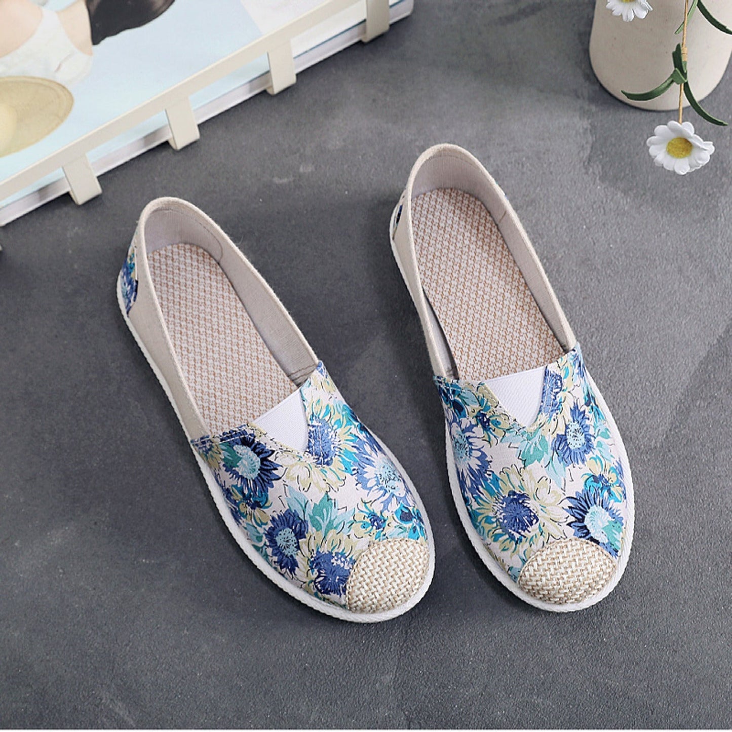 Fleur | Fleurige canvas espadrilles