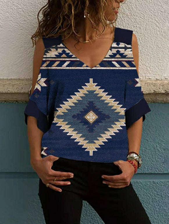 Oversized T-shirt met losse schouders en halflange mouwen in vintage look