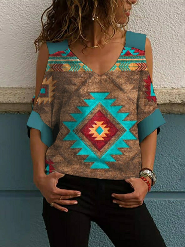 Oversized T-shirt met losse schouders en halflange mouwen in vintage look
