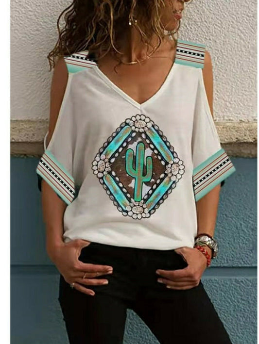 Oversized T-shirt met losse schouders en halflange mouwen in vintage look