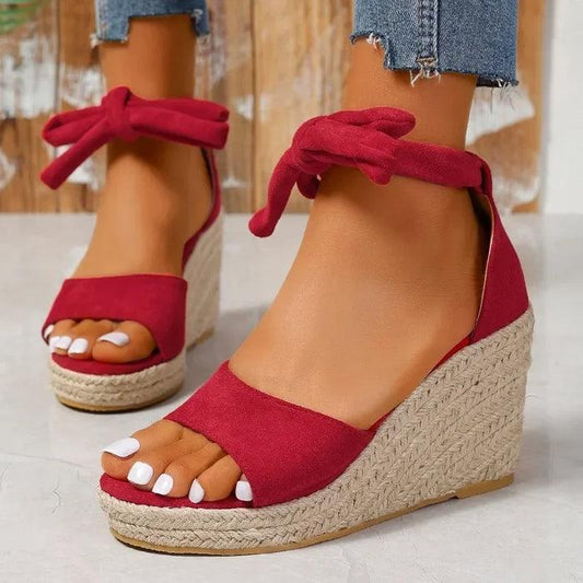 Kendall Sandals | Espadrille Lace-Up Wedge Sandals