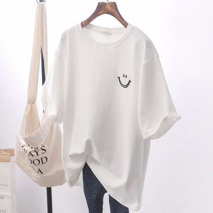 Estelle - Casual Smiley T-Shirt Voor Dames - Relaxed & Trendy