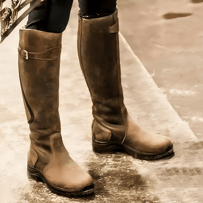 Leather Boots with Buckle | Mima Boots