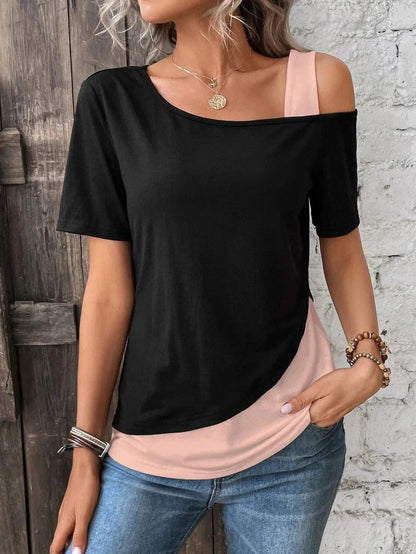 Dames Top - Modern Tweelaags - Katoen - Perfect voor Casual en Nette Gelegenheden