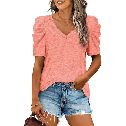 Dames T-shirt - V-hals - Losse Pasvorm - Perfect voor Casual Gelegenheden