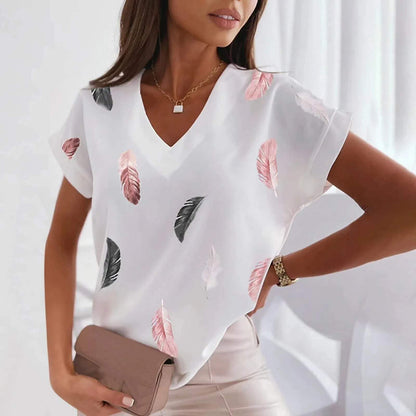 Dames Zomer T-shirt met V-hals